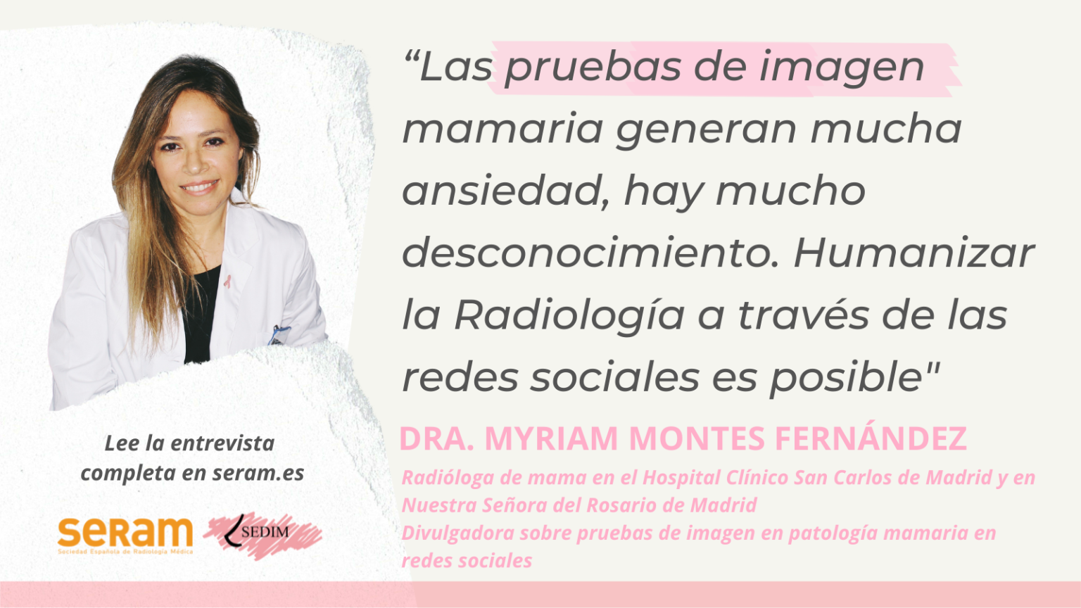 Día Mundial contra el Cáncer de Mama – Entrevista a la Dra. Myriam Montes Fernández